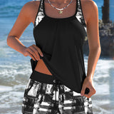 Tie-dye tankini met short