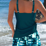 Tie-dye tankini met short