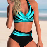 Liliana - Bikini-set met kruisuitsnede en print
