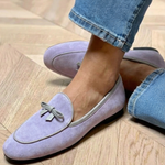 Geneviève - Elegante platte schoenen met strik - Paars (bijna uitverkocht)
