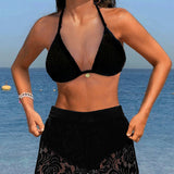 Nienke | Elegante eentonige kanten bikini set