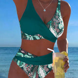Bikini met bloemenprint in contrastkleuren