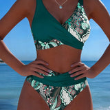 Bikini met bloemenprint in contrastkleuren
