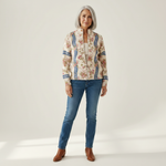 Andrea - Vest met veldbloemenpatroon - vooraanzicht
