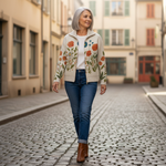 Andrea - Vest met veldbloemenpatroon - sfeerbeeld