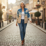 Renate - Vest met paardenbloemmotief - sfeerbeeld