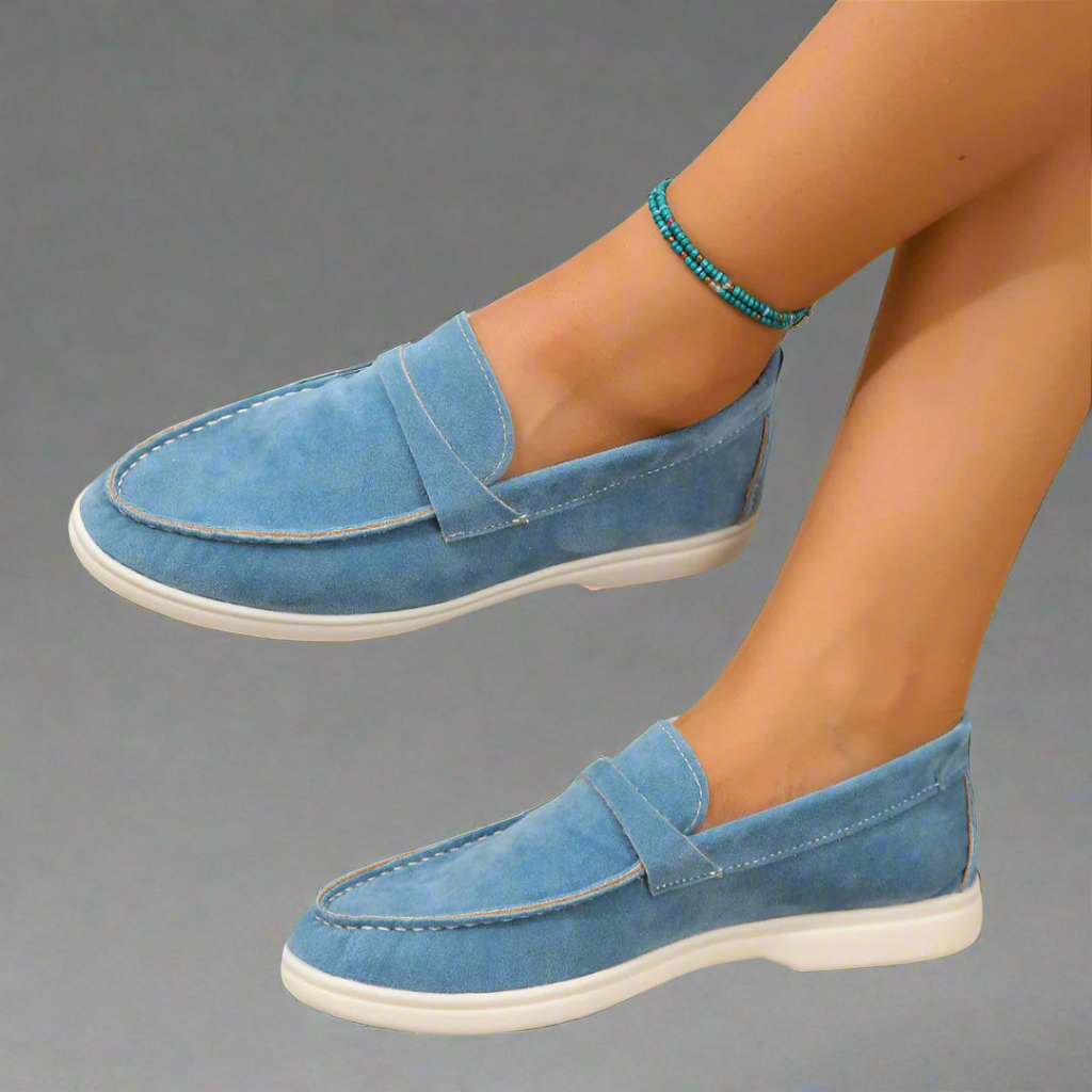 Ava - Comfortabele casual mocassins - Lichtblauw (bijna uitverkocht)