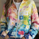 Ursula - Vest met aquarelbloemenpatroon