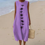 Emma - Mouwloze midi-jurk - Paars