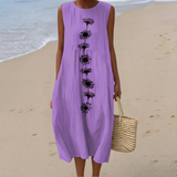 Emma - Mouwloze midi-jurk - Paars