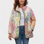 Dieuwke - Gewatteerde patchworkjas in pasteltinten