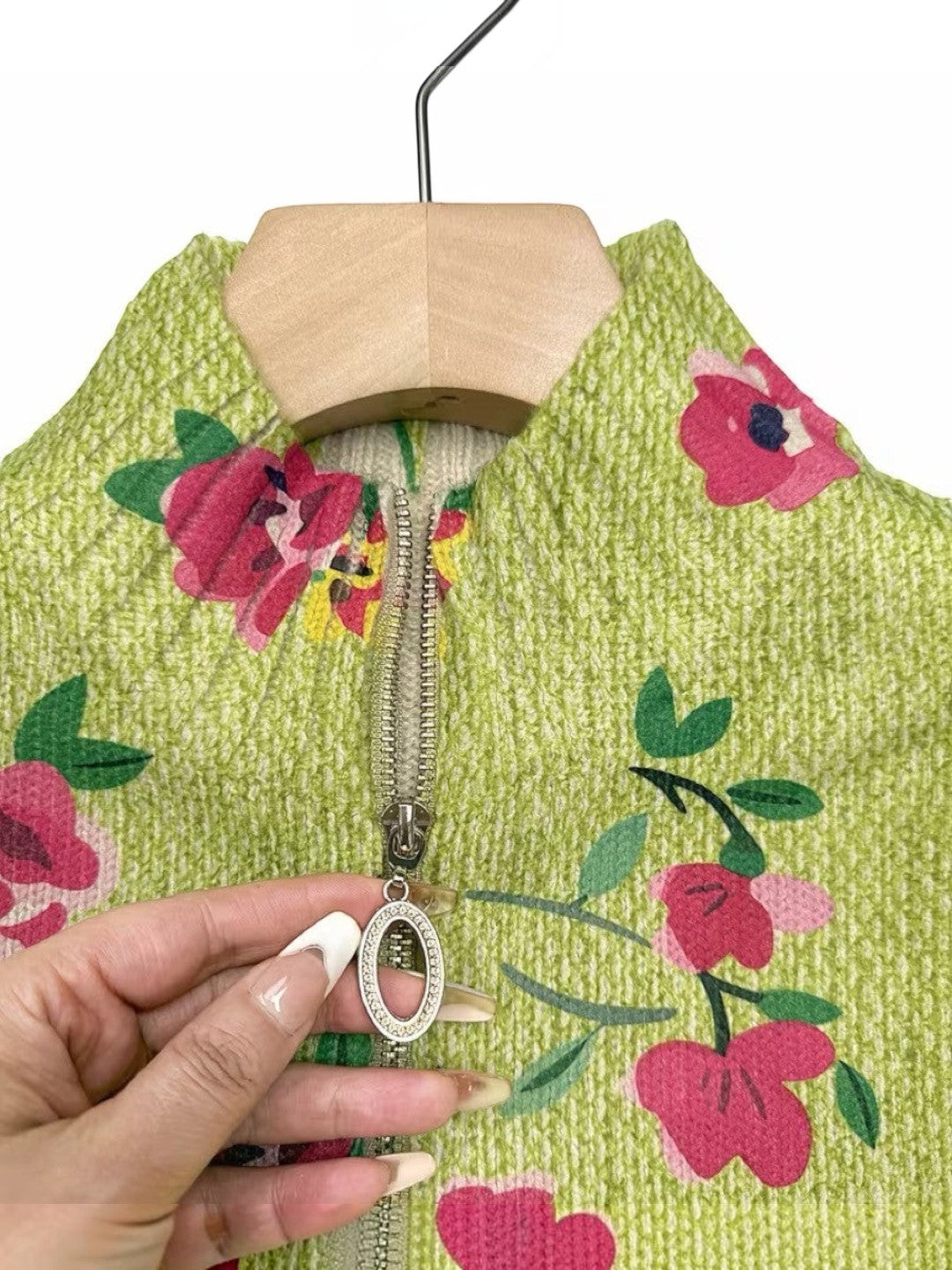 Elke - Groen vest met bloemenpatroon - afbeelding 7
