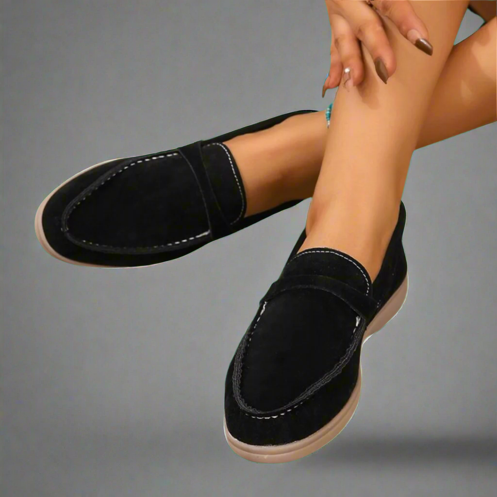 Ava - Comfortabele casual mocassins - Zwart (bijna uitverkocht)