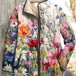 Hinke - Gewatteerde jas met kleurrijke veldbloemen - productfoto