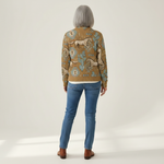 Brigitte - Gebreid vest met paarden- en cactusmotief - achteraanzicht
