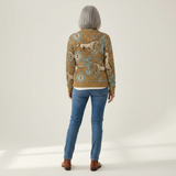 Brigitte - Gebreid vest met paarden- en cactusmotief - achteraanzicht