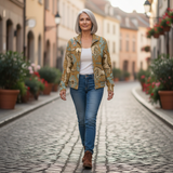 Brigitte - Gebreid vest met paarden- en cactusmotief - sfeerbeeld