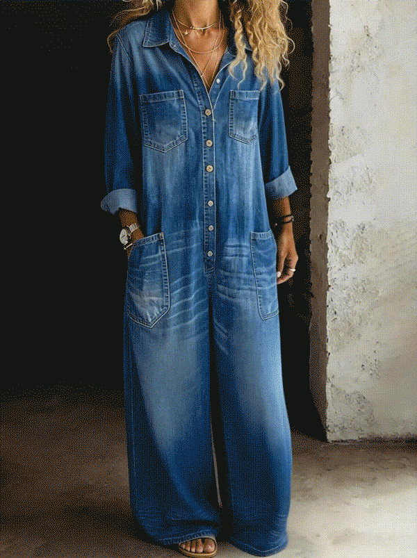 Jeanine - Casual denim tuinbroek - afbeelding 3