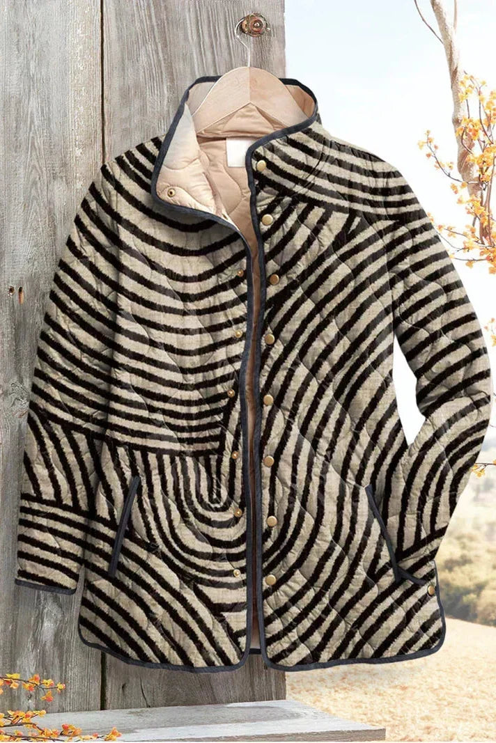 Dagmar - Gewatteerde jas met zebrastrepen - productfoto