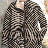 Dagmar - Gewatteerde jas met zebrastrepen - productfoto