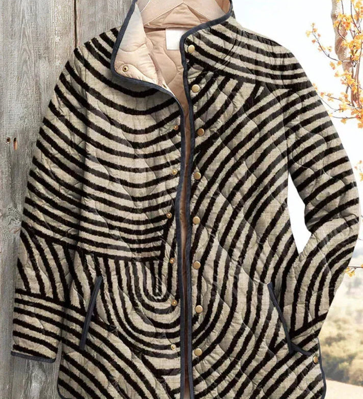 Dagmar - Gewatteerde jas met zebrastrepen - productfoto