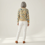 Cornelia - Crèmekleurig vest met bloemenpatroon - achteraanzicht