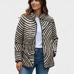 Dagmar - Gewatteerde jas met zebrastrepen