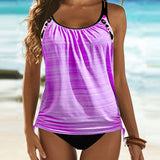 Augustus - Effen Tankini met Luipaardpatroon