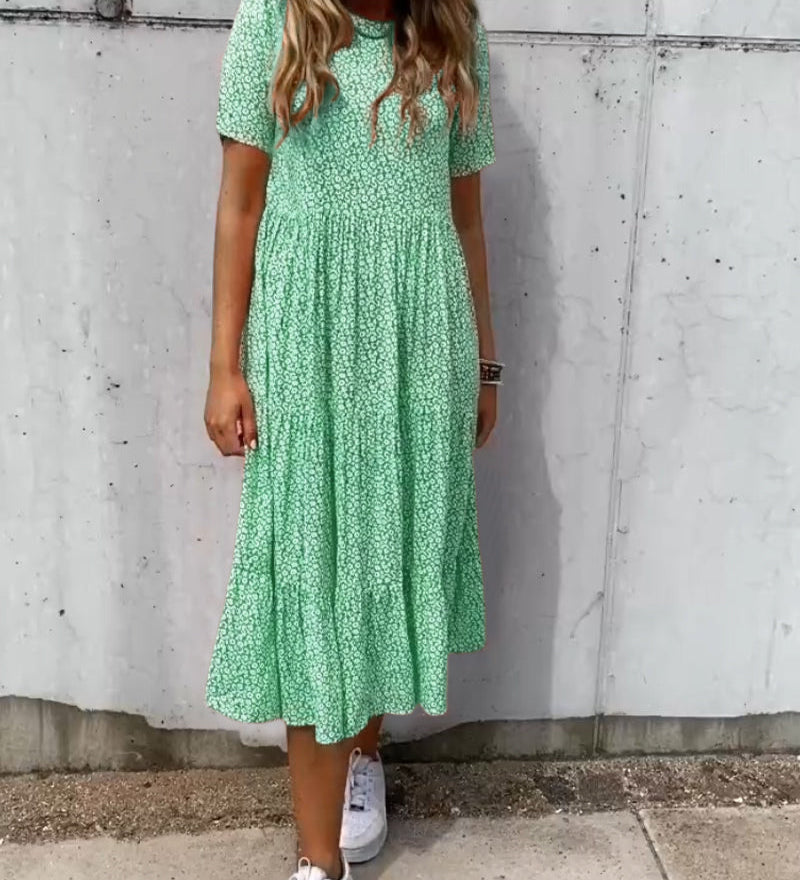 Sophie | Jurk met korte mouwen en bloemenprint