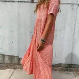 Sophie | Jurk met korte mouwen en bloemenprint