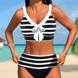 Maaike | Gestreepte Bikini met Hoge Taille
