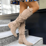 Stijlvolle Suède Knieboots