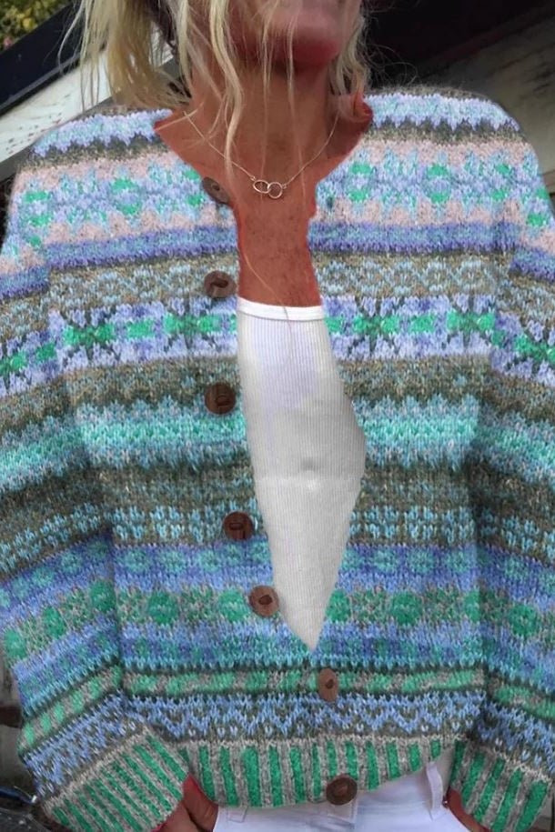 Bettina - Vest met Scandinavisch pastelpatroon