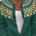 Angelika - Vest met Noors patroon - Groene vest