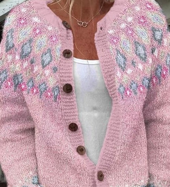 Angelika - Vest met Noors patroon - Witte vest