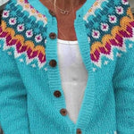 Angelika - Vest met Noors patroon - Lichtblauw vest