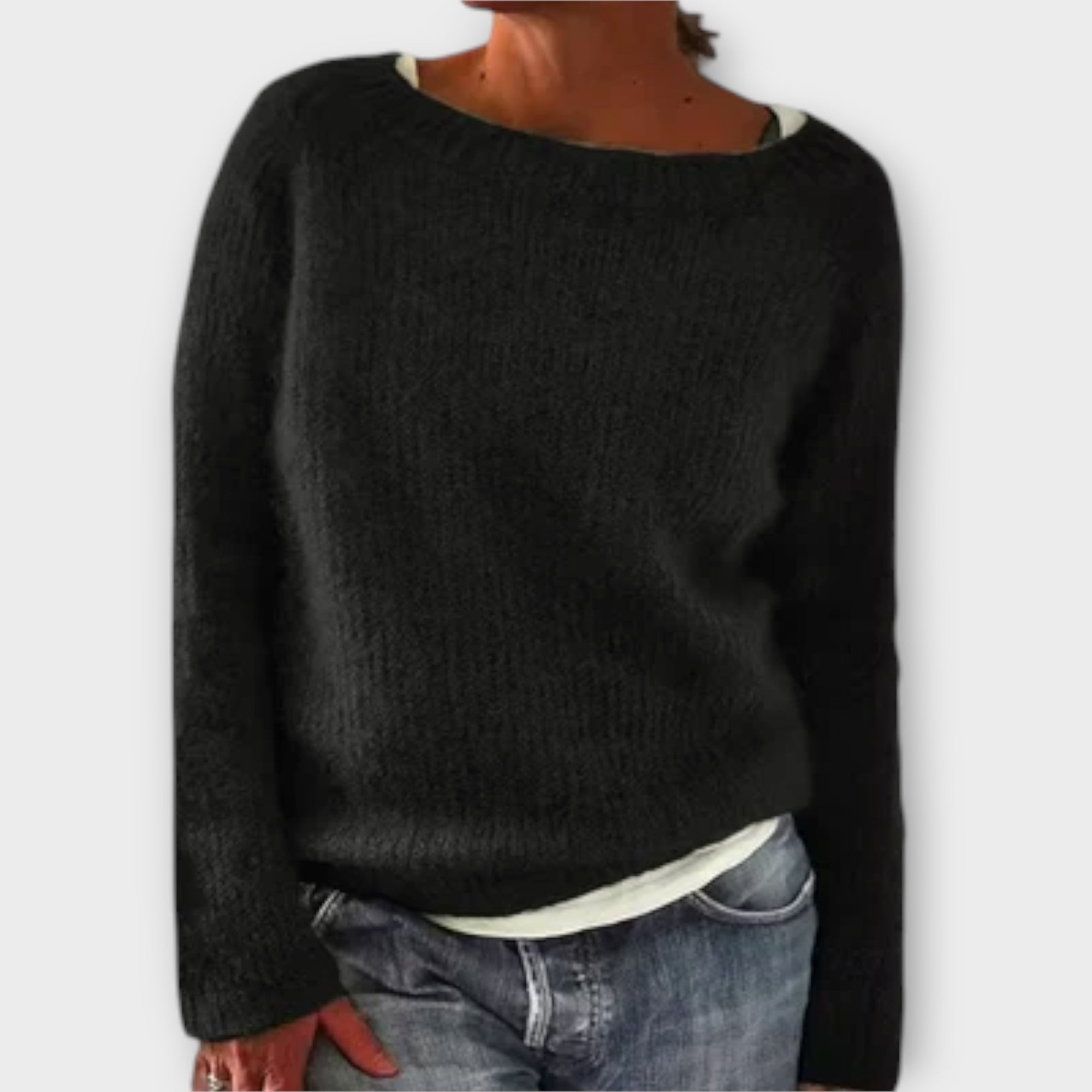 Fiona - Vintage trui - Zwart