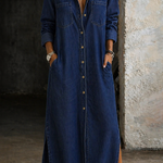 Thirza - Denimjurk met knoopsluiting - Blauw