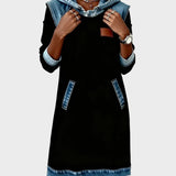 Jantien - Sweatjurk met capuchon in jeanslook - afbeelding 6
