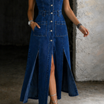 Janine - Denim giletjurk met open voorkant - afbeelding 3