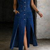 Janine - Denim giletjurk met open voorkant - afbeelding 3