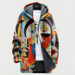 Ida - Jas met abstract patroon - Oranje