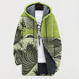 Mathilda - Mantel met golvenpatroon - Lichtgroen