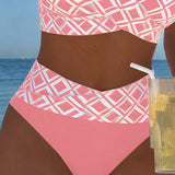 Tweedelige bikini met ruitprint