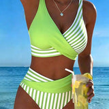Bikini met kruisende strepen