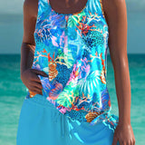 Trudy – Elegante tankini met een slanker effect en bijpassende short