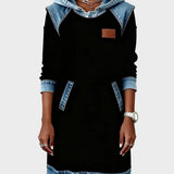 Jantien - Sweatjurk met capuchon in jeanslook - afbeelding 7
