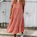 Sophie | Jurk met korte mouwen en bloemenprint