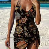 Fiesta – Grafische bloemen tankini met short, effect platte buik