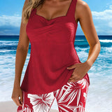 Tweedelige tankini met bedrukte short